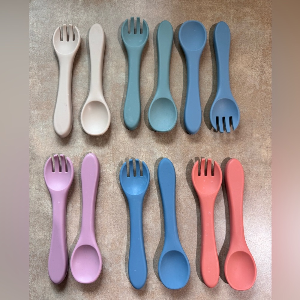 Colorful Silicone Baby Utensils Set